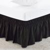 Amuze Bedding Eay Fit Elastic Wrap Around Ruffled Bed Skirt Recron 600 Thread Count(Black, Olympic Queen, Drop Length 13 Inches) view 1