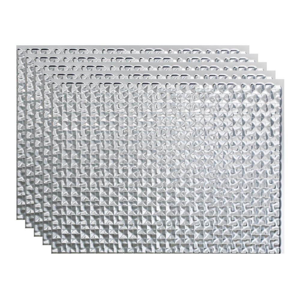 Fasade 18in x 24in Terrain Brushed Aluminum Backsplash Panel 5pk