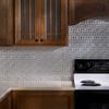 Fasade 18in x 24in Terrain Brushed Aluminum Backsplash Panel 5pk view 4