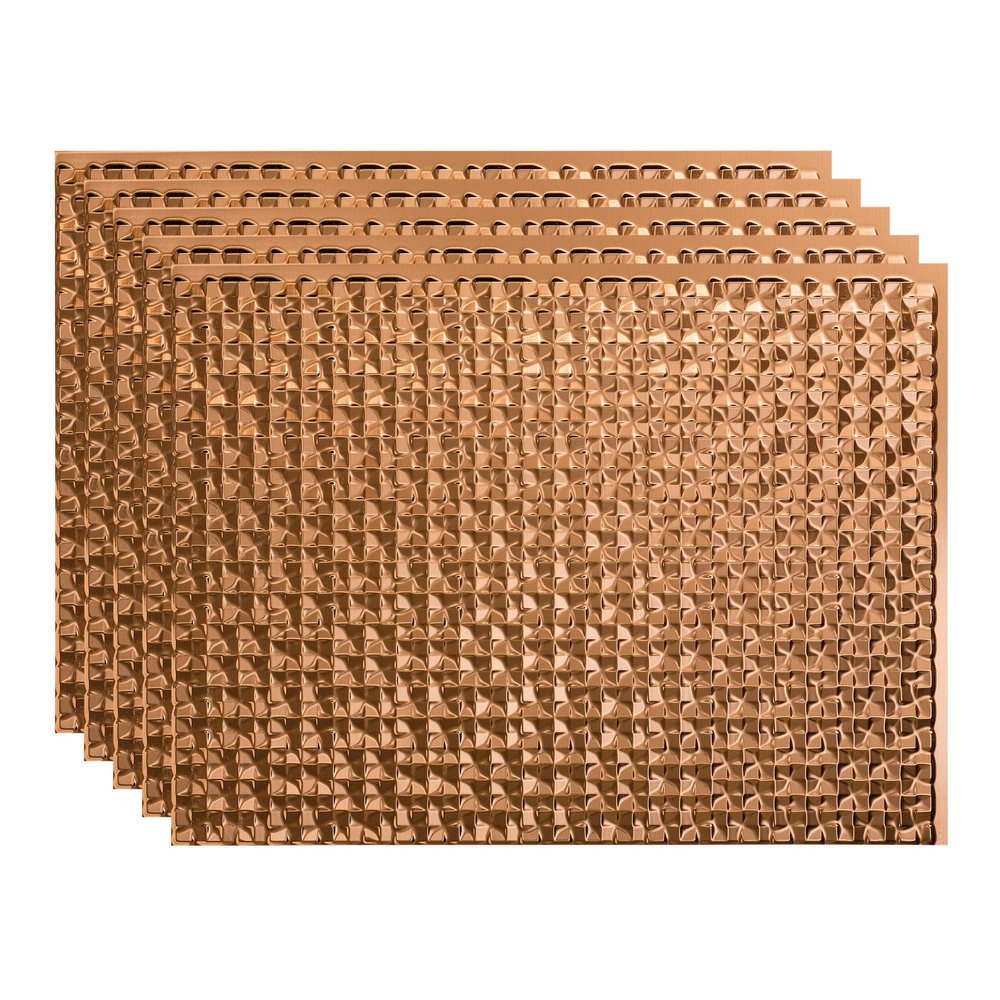 FASDE Terrain Decorative Vinyl 18in x 24in Backsplash Panel in Polished Copper (5 Pack)