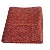 Sophia-Art Queen Size Hand Block Print Kantha Quilt 90x108 Inch Ajrakh Bedspread Vegetable Dye Blanket Indigo Print (Orange Patch Print) view 2