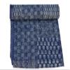 Sophia-Art Queen Size Hand Block Print Kantha Quilt 90x108 Inch Ajrakh Bedspread Vegetable Dye Blanket Indigo Print (Blue Patch Print) view 1
