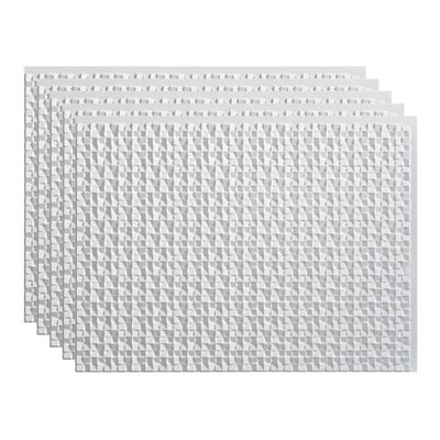 FASDE Terrain Decorative Vinyl 18in x 24in Backsplash Panel in Gloss White (5 Pack)