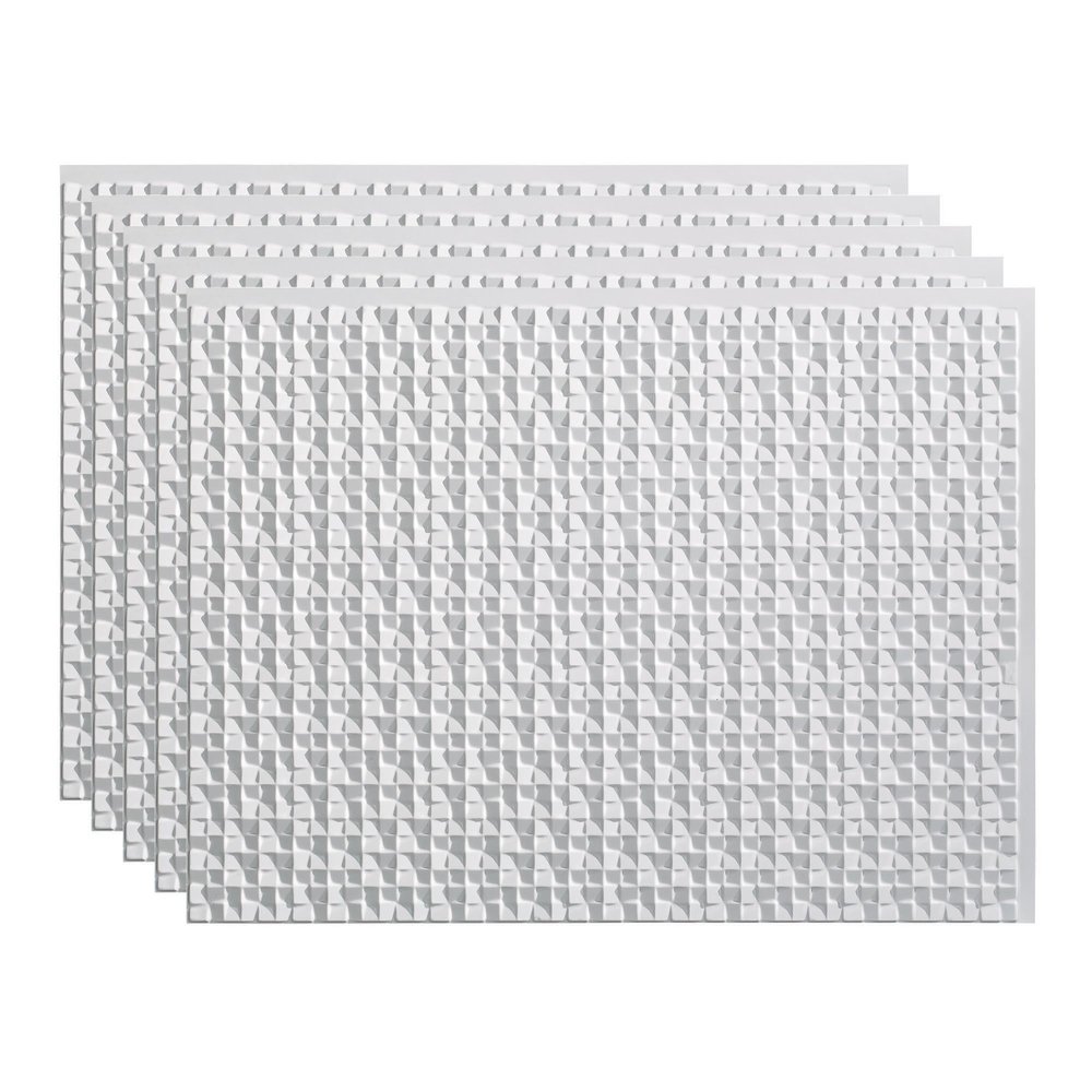 FASDE Terrain Decorative Vinyl 18in x 24in Backsplash Panel in Gloss White (5 Pack)