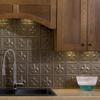 FASDE Fleur-de-lis Decorative Vinyl 18in x 24in Backsplash Panel in Argent Bronze (5 Pack) view 3