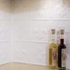 FASDE Fleur-de-lis Decorative Vinyl 18in x 24in Backsplash Panel in Matte White (5 Pack) view 4