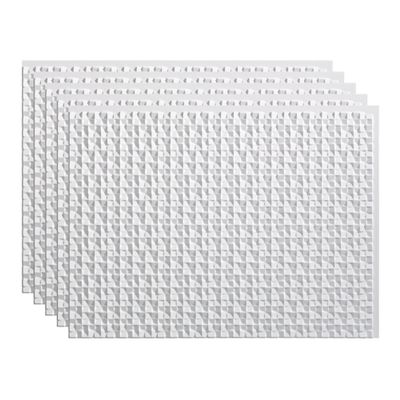 FASDE Terrain Decorative Vinyl 18in x 24in Backsplash Panel in Matte White (5 Pack)