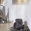 FASDE Terrain Decorative Vinyl 18in x 24in Backsplash Panel in Matte White (5 Pack) view 3
