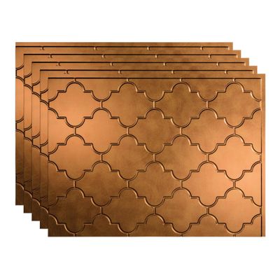 FASDE Monaco Decorative Vinyl 18in x 24in Backsplash Panel in Antique Bronze (5 Pack)