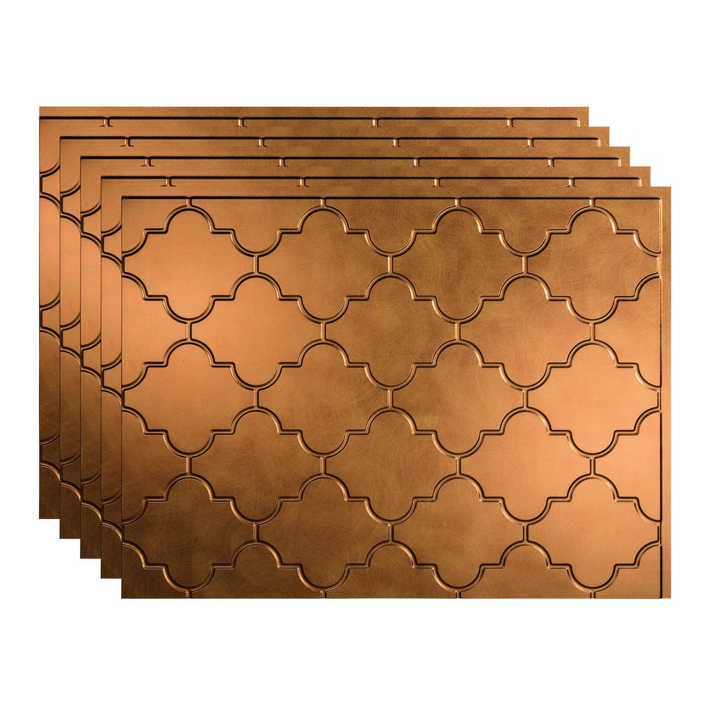 FASDE Monaco Decorative Vinyl 18in x 24in Backsplash Panel in Antique Bronze (5 Pack)