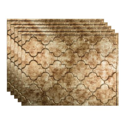 FASDE Monaco Decorative Vinyl 18in x 24in Backsplash Panel in Bermuda Bronze (5 Pack)