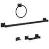 Designers Impressions Eclipse Series 4 Piece Black Bathroom Hardware Set: MBA2200-4 view 1