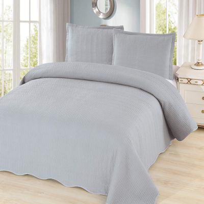 3 PCS Quilt Microfiber Various Sizes (Gray, Cal King)