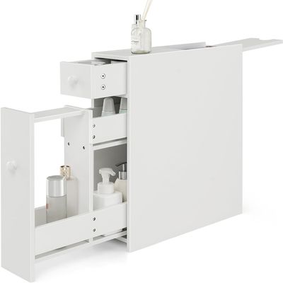 Home Furnishing Plaza (8.7 x 17.7 x 24.8 inches Bathroom with Narrow Cabinet Shelf Floor Cabinet Multifunctional Bathroom Storage Organizer Rack Stand MITPATY