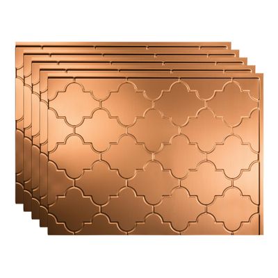 Fasade 18in x 24in Monaco Polished Copper Backsplash Panel 5pk