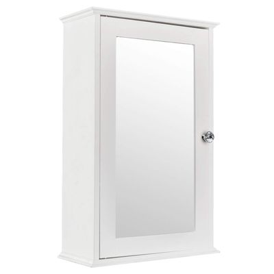 Single Door Mirror Indoor Bathroom Wall Mounted Cabinet Shelf White Bathroom Mirror Cabinet, Chic Storage Cabinet Medicine Cabinet Furniture for Home Multipurpose