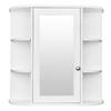 3-Tier Single Door Mirror Indoor Bathroom Wall Mounted Cabinet Shelf White Bathroom Mirror Cabinet, Chic Storage Cabinet Medicine Cabinet Furniture for Home Multipurpose view 1