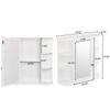 3-Tier Single Door Mirror Indoor Bathroom Wall Mounted Cabinet Shelf White Bathroom Mirror Cabinet, Chic Storage Cabinet Medicine Cabinet Furniture for Home Multipurpose view 2