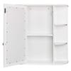 3-Tier Single Door Mirror Indoor Bathroom Wall Mounted Cabinet Shelf White Bathroom Mirror Cabinet, Chic Storage Cabinet Medicine Cabinet Furniture for Home Multipurpose view 4