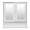 Double Door Mirror Indoor Bathroom Wall Mounted Cabinet Shelf White Bathroom Mirror Cabinet, Chic Storage Cabinet Medicine Cabinet Furniture for Home Multipurpose MITPATY MITPATY view 1