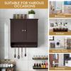 FCH Two-Door Bathroom Cabinet with Upper and Lower Layers Brown Modern Storage Cabinet, Kitchen Cupboard, Entryway Storage Cabinet MITPATY view 4