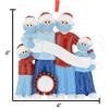 3D Masked Family of 5 Christmas Ornament 2025 Personalized Family Christmas Ornaments 2025 | Toilet Paper Pandemic Quarantine Personalized Tree Ornaments Customizable Gifts Memorial of Five Ornament view 3