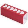 100 PK, Red Macaron & Cookie Sleeve with Heart Window, 8.25 x 2.5 x 2" for Events, Birthday Parties, Upscale Events, Made in USA view 1