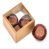 6 PK, Clear with Gold Trim, Square 2 Piece Candy Boxes, 2.75 x 2.75 x 1.25" for Wedding Favors, Baby Shower Gifts view 1
