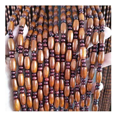 Beaded Curtain Natural Wood Beaded Curtain Home Decoration Partition for Room Divider, Wooden Doorway Beads, 2 Colors (85x195CM-42 Shares, B)