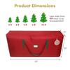 HOLIDAY SPIRIT Heavy Duty Christmas Tree Storage Bag - Waterproof 600D Oxford Canvas with Reinforced Handles and Dual Zipper for 9 Ft Tree, Red Christmas Tree Bag for Dust and Moisture Protection view 3