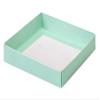 100 PK, Aqua Slide Open Candy Box Base, 5.75 x 5.75 x 1" for Sweet Desserts, Made in USA view 1