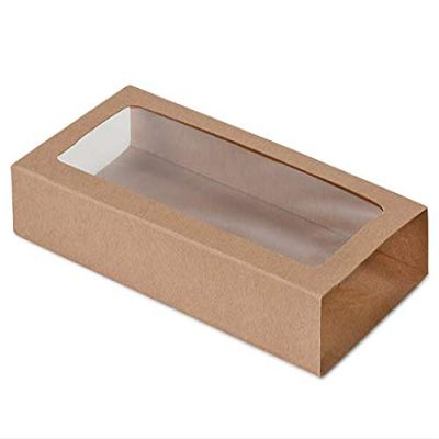 100 PK, Kraft Slide Open Candy Box Sleeve, 8 x 4.25 x 1" for Candy Or Small Gifts