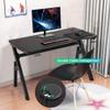 BestOffice Gaming Computer Desk Home Office Desk Extra Large Modern Ergonomic Black PC Carbon Fiber Writing Desk Table with Cup Holder Headphone Hook view 4