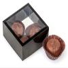6 PK, Clear with Black Trim, Square 2 Piece Candy Boxes, 2.75 x 2.75 x 1.25" for Wedding Favors, Baby Shower Gifts view 1