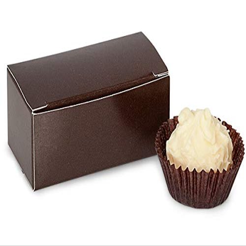 50 PK, Chocolate Candy Truffle Boxes 2-5/8 x 1-5/16 x 1-1/4" Holds 2 for Wedding Favors, & Basket Fillers, Made in USA