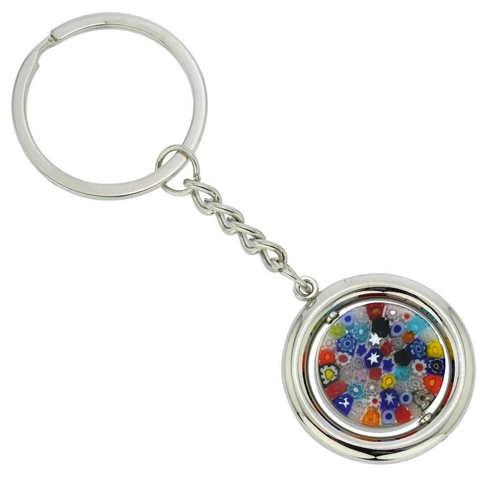 Glass Of Venice Murano Glass Millefiori Disk Keychain - Multicolor