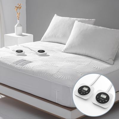 King Size Electric Heated Mattress Pad - Bed Warmer with Memory & Preheat Functions, 12 Heat Settings Dual Control for 1-12 Hours Auto Off, Lighted Button