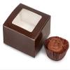 25 PK, Chocolate Window Candy Truffle Boxes 2-5/8 x 2-3/4 x 1-1/4" Holds 4 for Wedding Favors, & Basket Fillers, Made in USA view 1
