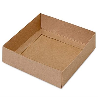 100 PK, Kraft Slide Open Candy Box Base, 5.75 x 5.75 x 1" for Sweet Desserts, Made in USA