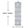 2Pcs Hanging Mesh Space Saver Bags Organizer, Foldable Storage Organizer 5 Compartments Toy Storage Organizer for Kid Room Toys, Gloves,Hats,Socks Storage #Grey view 3