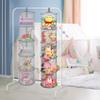 2Pcs Hanging Mesh Space Saver Bags Organizer, Foldable Storage Organizer 5 Compartments Toy Storage Organizer for Kid Room Toys, Gloves,Hats,Socks Storage #Grey view 4
