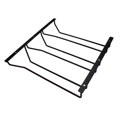 Abcsea 1 Piece Wine Glass Rack Under Cabinet, Stemware Rack Black, Wine Glass Holder, Goblet Wine Rack With Screws, 30cm 3 Rows