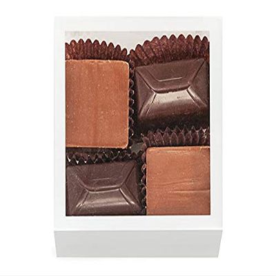 6 PK, Clear with White Trim, Square 2 Piece Candy Boxes, 2.75 x 2.75 x 1.25" for Wedding Favors, Baby Shower Gifts