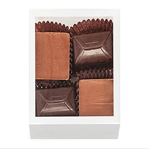 6 PK, Clear with White Trim, Square 2 Piece Candy Boxes, 2.75 x 2.75 x 1.25" for Wedding Favors, Baby Shower Gifts