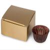 50 PK, Matte Gold Candy Truffle Boxes 2-5/8 x 2-3/4 x 1-1/4" Holds 4 for Wedding Favors, & Basket Fillers, Made in USA view 1