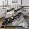 Black Marble Bedspreads Queen,Black and Grey Marble Coverlet Set Men Teens Boys Modern Gray Orange Abstract Art Tie Dye Quilt Set Gothic White Gold Marble Bedding Set Soft Durable view 2