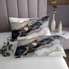 Black Marble Bedspreads Queen,Black and Grey Marble Coverlet Set Men Teens Boys Modern Gray Orange Abstract Art Tie Dye Quilt Set Gothic White Gold Marble Bedding Set Soft Durable view 4