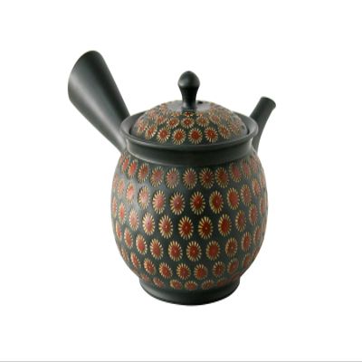 Yamaki Ikai Black Mud Brim Double Double Full Stamp Flower Tea Pour [Parallel Import]
