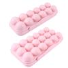 Cabilock 2Pcs Egg Holder for Refrigerator, Egg Storage Container Egg Tray Holder with Lids for Home Kitchen Use (Pink) view 1
