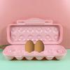 Cabilock 2Pcs Egg Holder for Refrigerator, Egg Storage Container Egg Tray Holder with Lids for Home Kitchen Use (Pink) view 2
